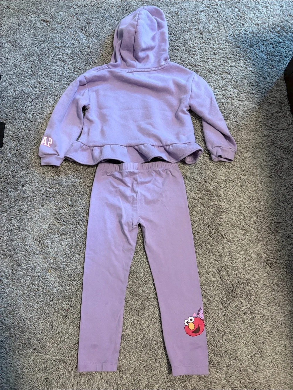 GAP Lavender Elmo & Abby Cadabby Hooded Pajama Set